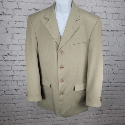 Midtown Hombre Informal Separado Beige 4 Botones Traje Chaqueta Abrigo Deportivo Talla 42L Foto 1 de 4