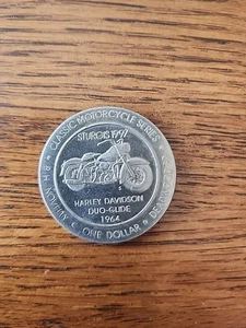 Deadwood SD 1989 Casino DOLLAR Token with 1964 Duo- Glide Motorcycle for Sturgis - Picture 1 of 2