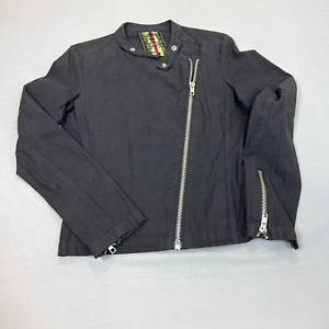 L.A.M.B. Gwen Stefani Jacket Size 6 Y2K Womens Crop Moto Black Double Zippers