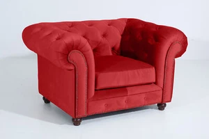Max Winzer ~ Old England Chesterfield Sessel ~ Samtvelours - Bild 1 von 7