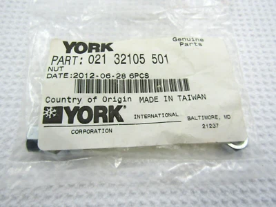 CONTROLES YORK JOHNSON 021-32105-501 PAQUETE DE TUERCAS/5 Foto 1 de 3