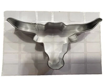 Longhorn Metal 4” Cookie Cutter Western farm Birthday cow bull barn New - image 1 of 4