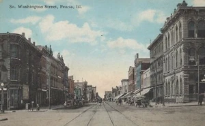 So. Washington Street - Peoria, Illinois - unposted litho - Afbeelding 1 van 3