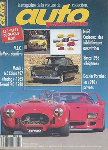 AUTO PASSION n°61 12/1991 AC COBRA 427 FERRARI F40 PORSCHE 910 - Imagen 1 de 1
