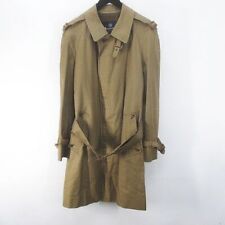 Aquascutum Long Trench Coat Brown Houndstooth Belt Lining Fly Button Men'S