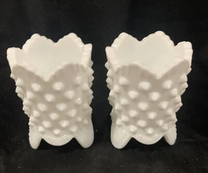 Set of 2 Toothpick Holders - English Hobnail - Petal Bottoms - Picture 1 of 4