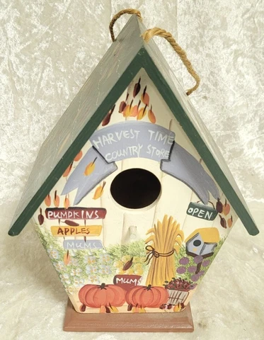 Decorative Country Store Wood Bird House Hanging Wood Hand-Painted Bird House Cover