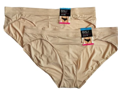 Bali Moderno Microfibra Uno Suave Bikini Panty DFMMBK Almendra 9/2XL Conjunto 2 Nuevo Con Etiquetas Foto 1 de 4