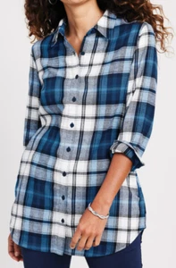BLAIR SUPER SOFT FLANNEL POCKET TUNIC LONG SLV PLAID SHIRT TOP WMNS PLUS 2X NIP! - Picture 1 of 6