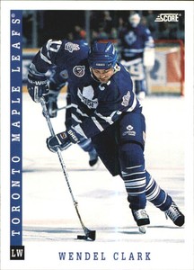 1993-94 Score Maple Leafs Hockey Card #137 Wendel Clark