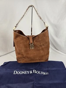 NUOVA borsa a tracolla Dooney & Bourke in pelle scamosciata - marrone miele - Foto 1 di 14