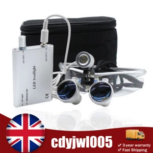 Dental 3.5X 420mm Surgical Binocular Loupes W/ Dentist LED Head Light Headlamp - Picture 1 of 6