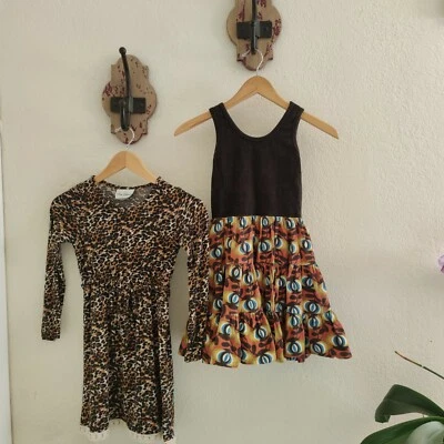 Lot Of Two Girls Dresses Rare Editions Animal Print Matilda Jane Geo Both Size 8 - Image 1 of 4