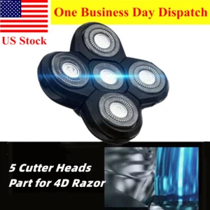 5 Blades Floating Shaving Bald Replacement Shaver Head Part For 4D Razor - Picture 1 of 8