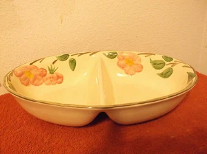  VINTAGE FRANCISCAN DIVIDED OVAL SERVING BOWL in DESERT ROSE PATTERN..#2 - Picture 1 of 7