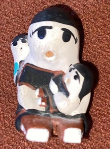Mini Geschichtenerzähler Puppe signiert Tenorio Santo Domingo Pueblo Keramik New Mexico - Bild 1 von 6