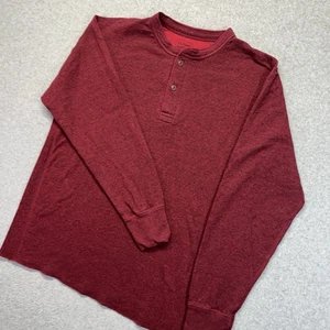 Camisa LL Bean River Drivers Henley Para Hombres Grande L Borgoña Mezcla Lana Base Térmica - Imagen 1 de 9