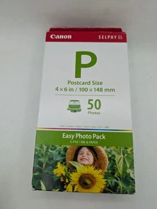 Nuevo de Lote Antiguo Canon E-P50 Selphy ES Postal Tamaño 50 Fotos 4 X 6 pulgadas Tinta y papel LEER   - Imagen 1 de 10