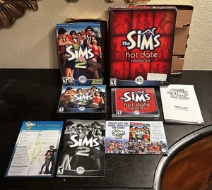 The Sims 2 (PC, 2004) CIB w/ Serial Key + Sims Hot Date Expansion (PC, 2001) - Picture 1 of 18