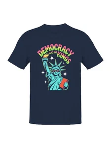 Democracy Has No Kings Design Men's T-shirt - Picture 1 of 9