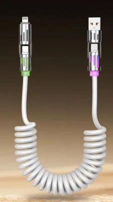 4in1 USB Type-C Cable 5ft Data Cord Super Fast Charging Cable For iPhone Samsung - Image 1 of 4