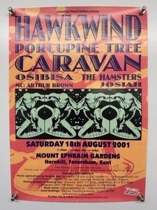 Hawkwind Poster Porcupine Tree Caravan Original 18th August 2001 - Imagen 1 de 12