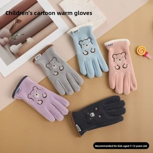Polar Fleece Ski Gloves Cute Bear Winter Gloves Boys and Girls - Picture 1 of 27