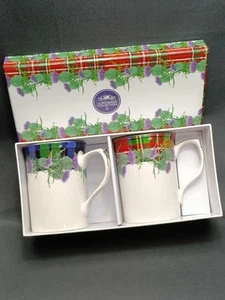 New Pair of Leonardo Collection Tartan & Thistle Cups In Original Box Mugs VGC - Picture 1 of 12