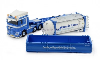 1:50 for Tekno for DAF XF Euro 6 Space Cab 6x2 tankcontainer transport vehicle - Image 1 of 4
