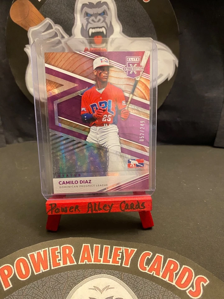 2020 Elite Extra Edition Camilo Diaz Purple Parallel No.184 Dominican 052/249 - Image 1 of 3