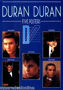 20501 Duran Duran Blue 5-Poster Book Large Unbound Full Color Rock VINTAGE 1980s - Picture 1 of 1