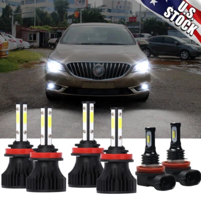 For Buick Verano 2012-2017 - 6x Combo LED Headlight Fog Light Bulbs Kit 6000K - Image 1 of 4