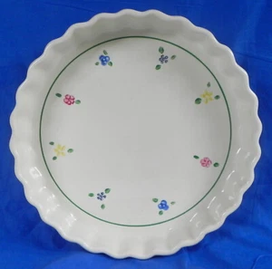 Piatto Quiche 9" Pfaltzgraff #233, Fiori dipinti a mano di B. Miller, VJH Ecc. - Foto 1 di 10