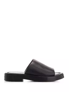 Ferragamo Flat Sandal In Black Leather - Picture 1 of 4
