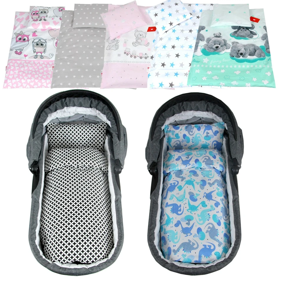 BABYLUX 2tlg.Set BEZUG Kinderwagen Bettbezug Bettwäsche Wiege 60x78 cm Babywanne - Bild 1 von 1