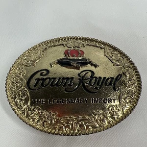 Crown Royal Whisky Promo Belt Buckle Vintage 1994 House Of Seagrams - Picture 1 of 4