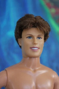 Ken Rooted Brown Hair Blue Eyes just deboxed for OOAK Nude Barbie Friend doll - Picture 1 of 12