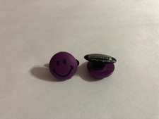 Purple Smiley-face Shoe-Doodle Rubber Shoes Crocs Shoe Charm SML2002