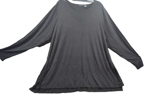 Camiseta Tahari Mangas Largas Talla 2X Mujer Negra Cuello Redondo Rayón Pullover Informal - Imagen 1 de 7