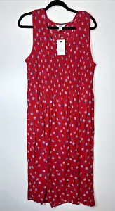 Croft & Barrow Women's Sun Dress Plus XL Floral Red Elastic A Line Sleeveless - Picture 1 of 6