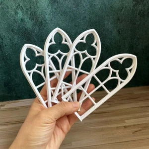 4PC Dollhouse Miniatures 1:12 Scale Gothic Windows Unpainted Accessories Resin - Picture 1 of 5