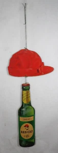 Vintage/Antik 1940er 50er Jahre Carling rote Kappe Ale Bier Karton 2 Stück Schild Display - Bild 1 von 7