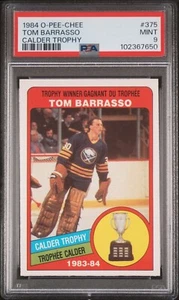 1984 O-PEE-CHEE 375 TOM BARRASSO CALDER TROPHY SABRES PSA 9 - Picture 1 of 2