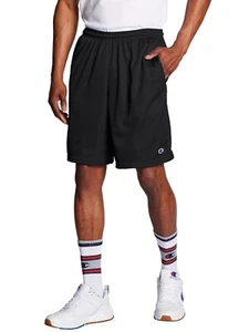 Pantaloncini uomo Champion maglia lunga 9" con tasche, nero, taglia: media - Foto 1 di 5