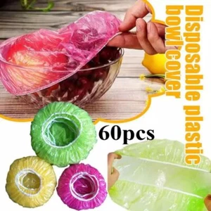 60Pcs Colorful Dish Plate Covers Clear Wrap Bowl Covers Kitchen - Picture 1 of 12