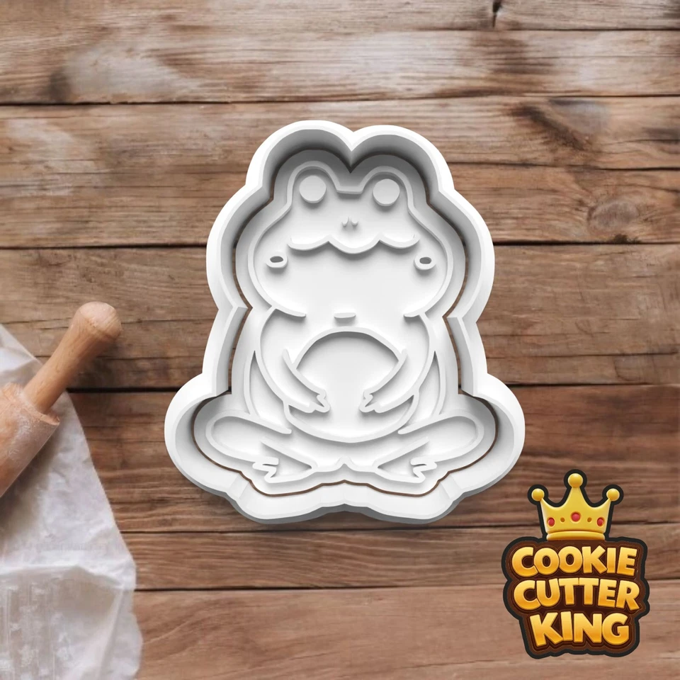 Frog Cookie Cutter & Embosser Stamp - Pond Critter Charm - Amphibians -Rainy Day - image 1 of 1