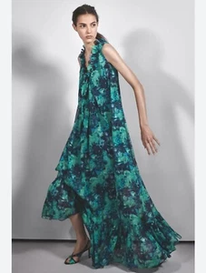 LANVIN Silk Long Dress Size UK 38 - Picture 1 of 17
