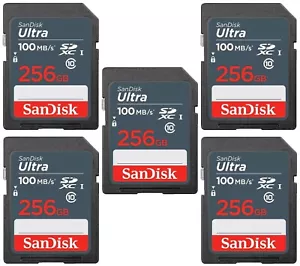 Lot de cartes appareil photo SanDisk Ultra 16 Go 32 Go 64 Go 100 Mb/s C10 SD SDHC SDXC SDSDUNR - Photo 1 sur 24