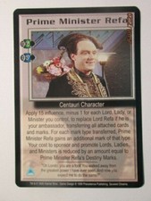 1999 BABYLON 5 CCG - SEVERED DREAMS - RARE CARD - PRIME MINISTER REFA
