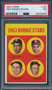 1963 Topps Set Break # 169 Rookie Stars Egan, Sisk, Perry PSA 7 *OBGcards* - Picture 1 of 2
